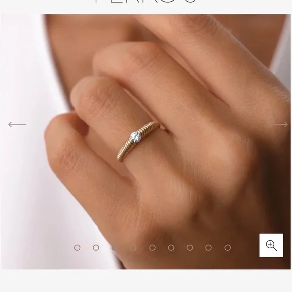 Ferkos Fine Jewelry 14k Gold Ribbed Diamond Ring - Picture 3 of 10